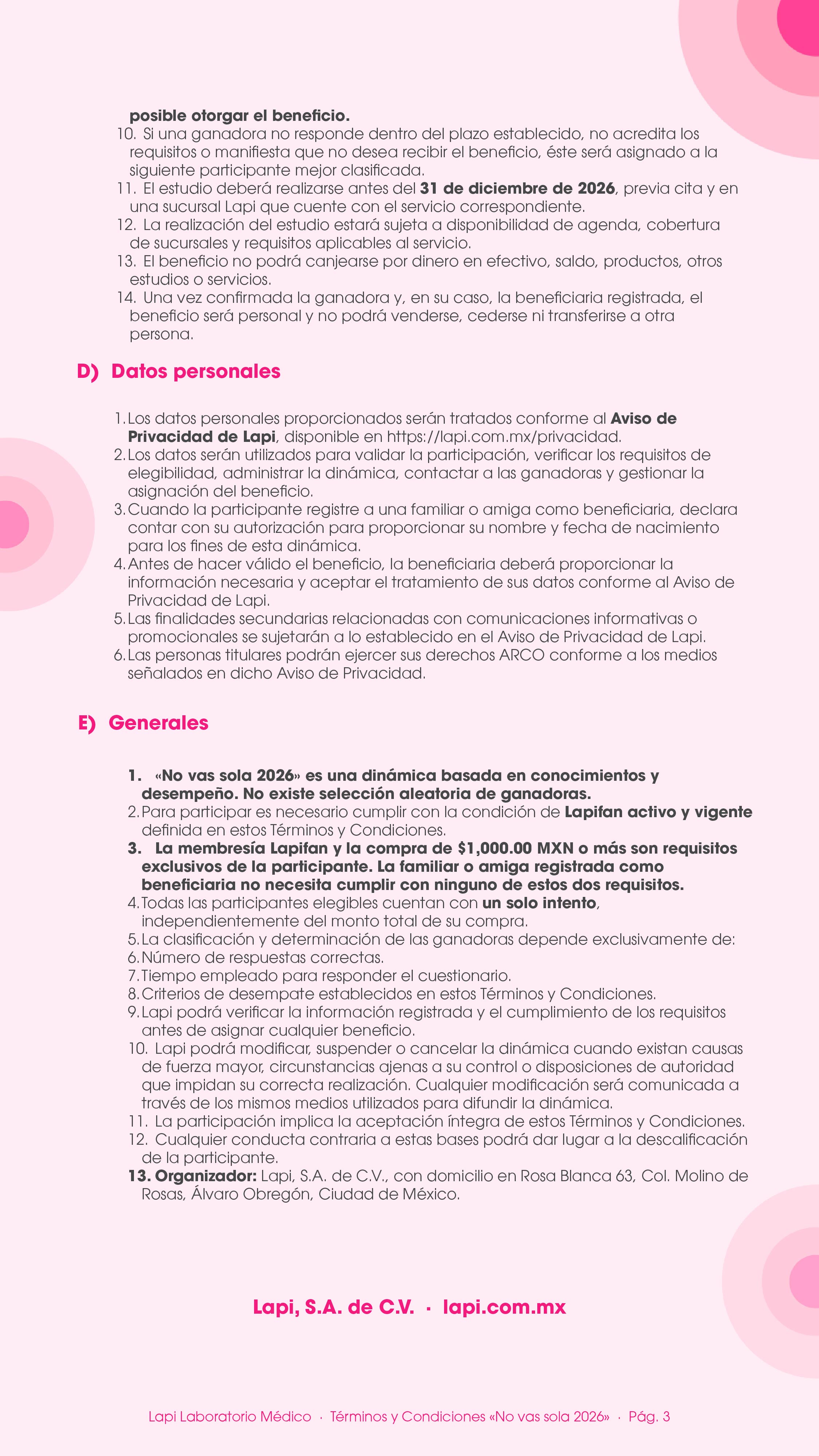 Términos y condiciones — página 3