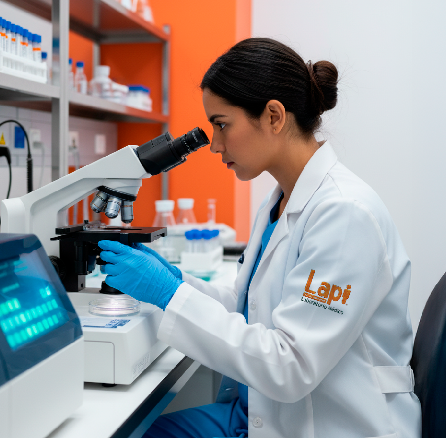 Científica en laboratorio